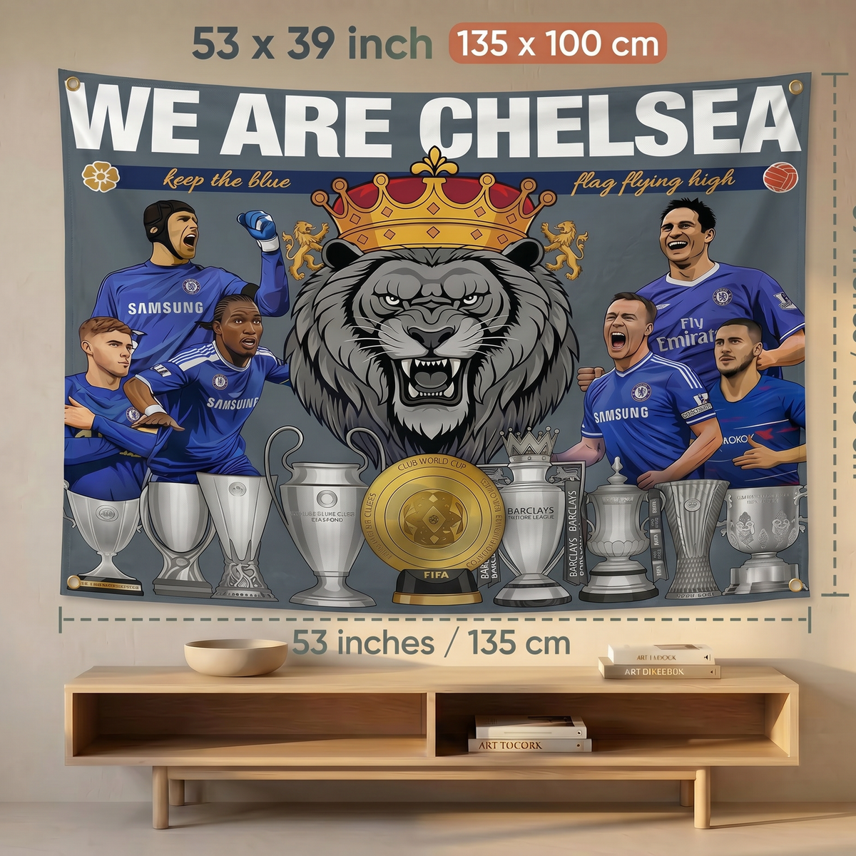 Chelsea FC Wall Tapestry | We Are Chelsea Football Fan Wall Hanging | Premium Polyester Room Decor