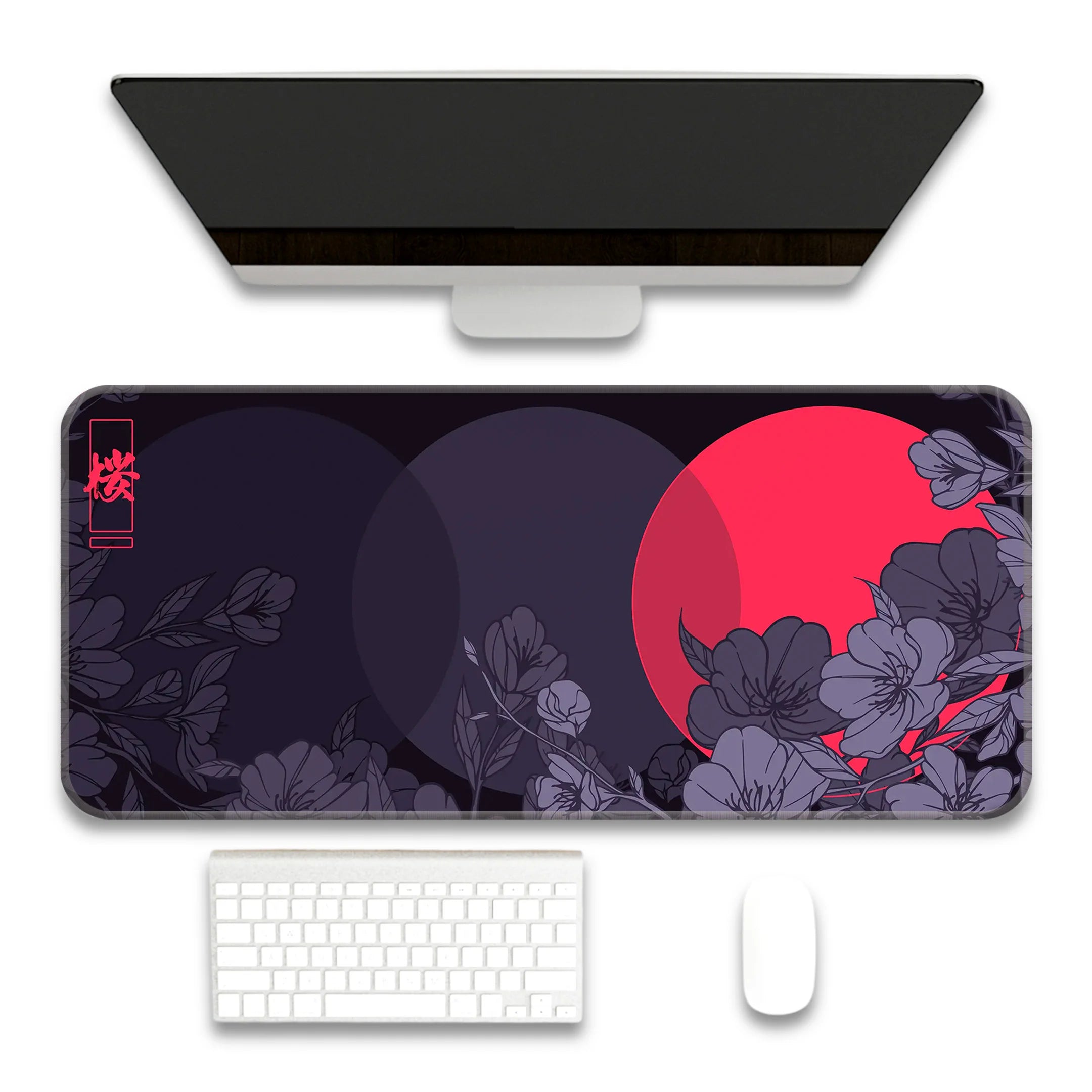 Flower Print Design Desk Mat