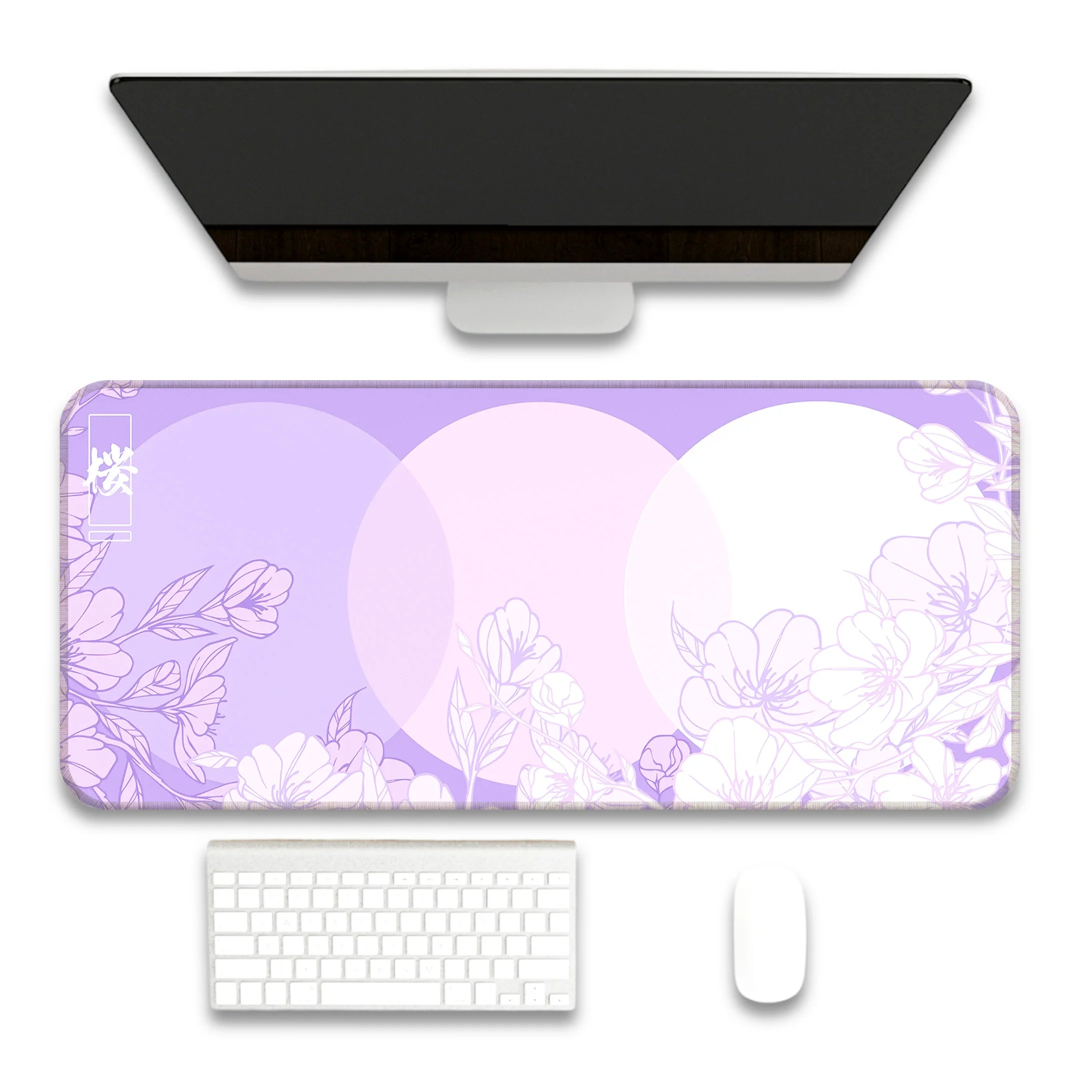 Flower Print Design Desk Mat