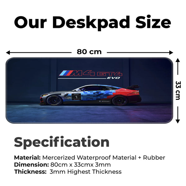 BMW M4 GT4 EVO Racing Side View Deskmat