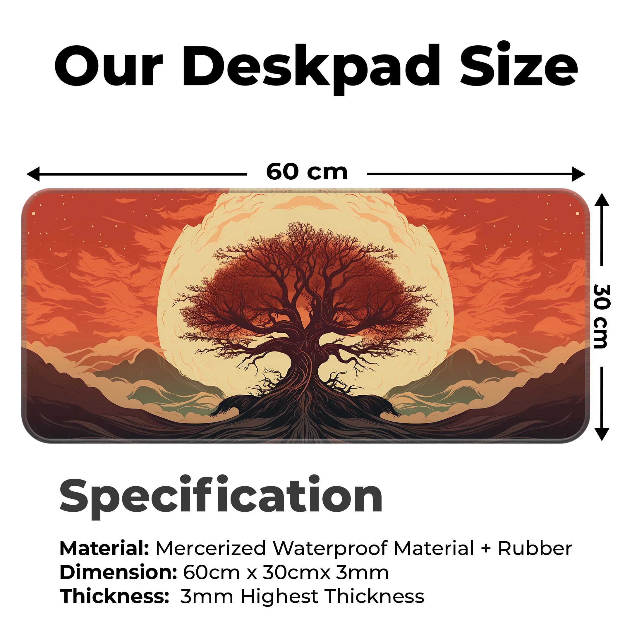 Ancient Sun Tree Art Deskmat