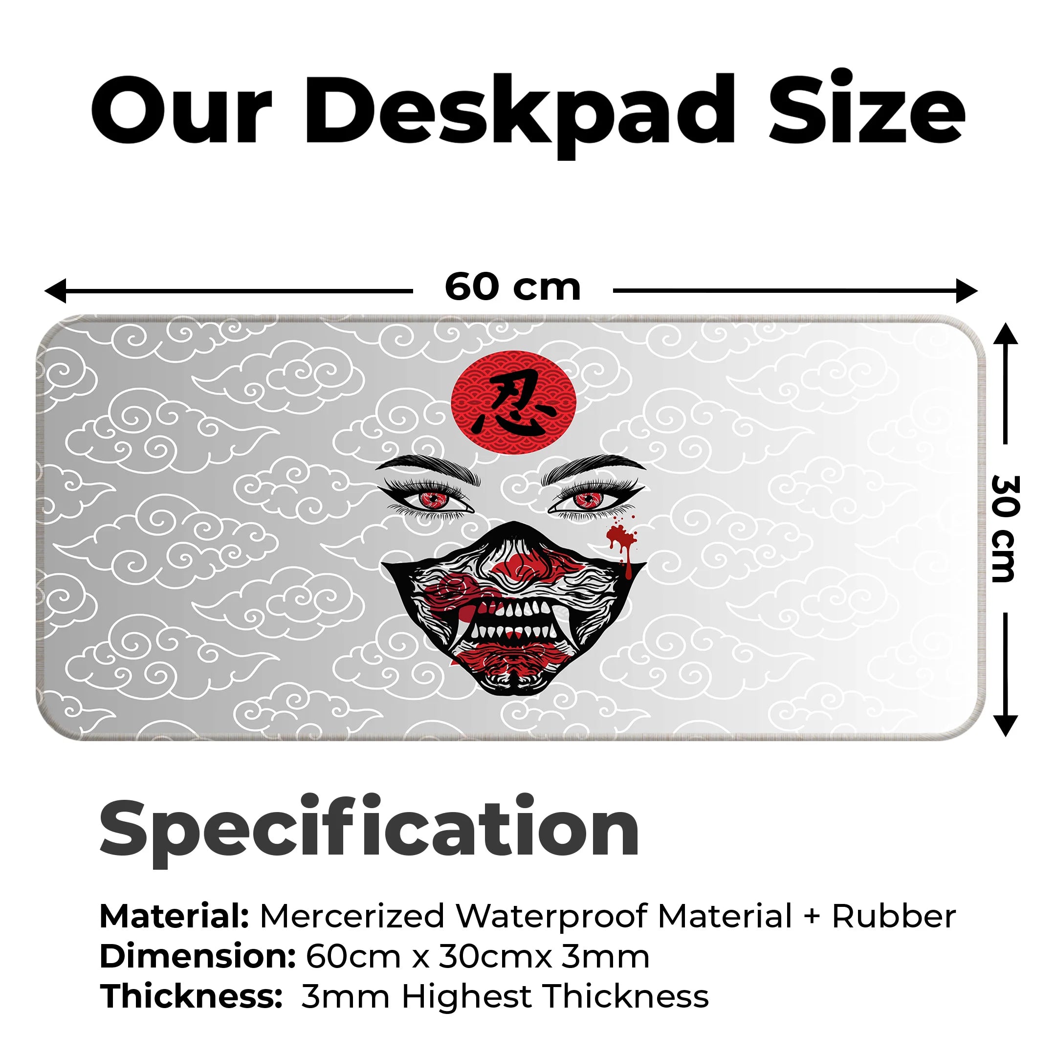 Ninja Oni Mask Aesthetic Deskmat