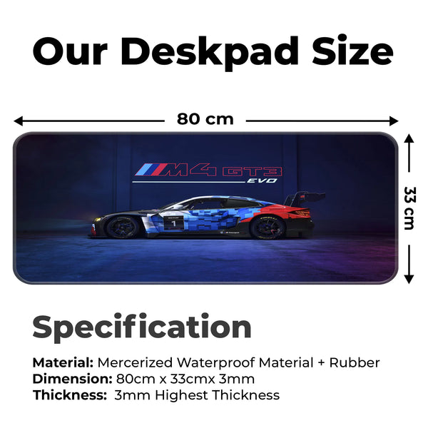 BMW M4 GT3 EVO Racing Side View Deskmat