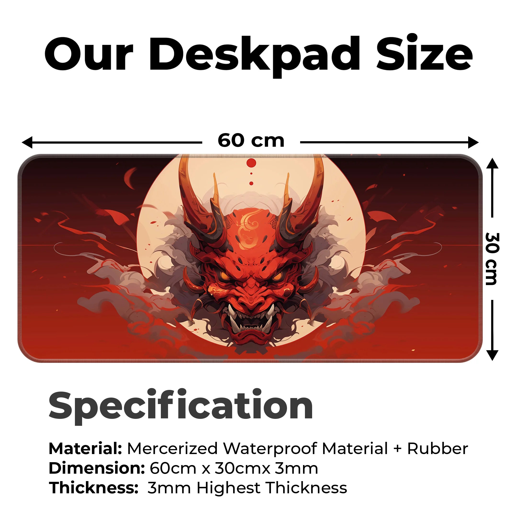 Oni Demon Mask Art Deskmat