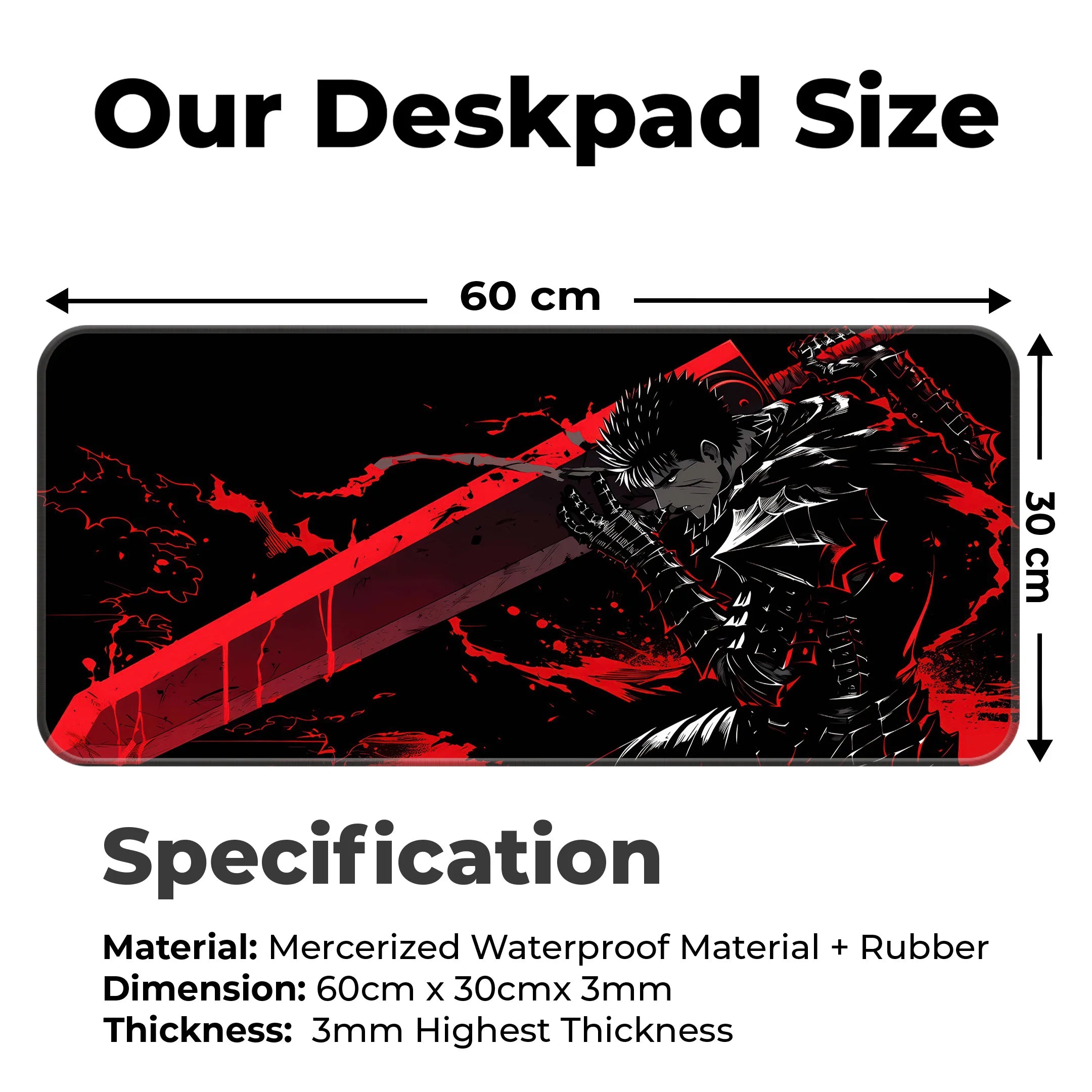 Guts Berserk Dark Warrior Deskmat