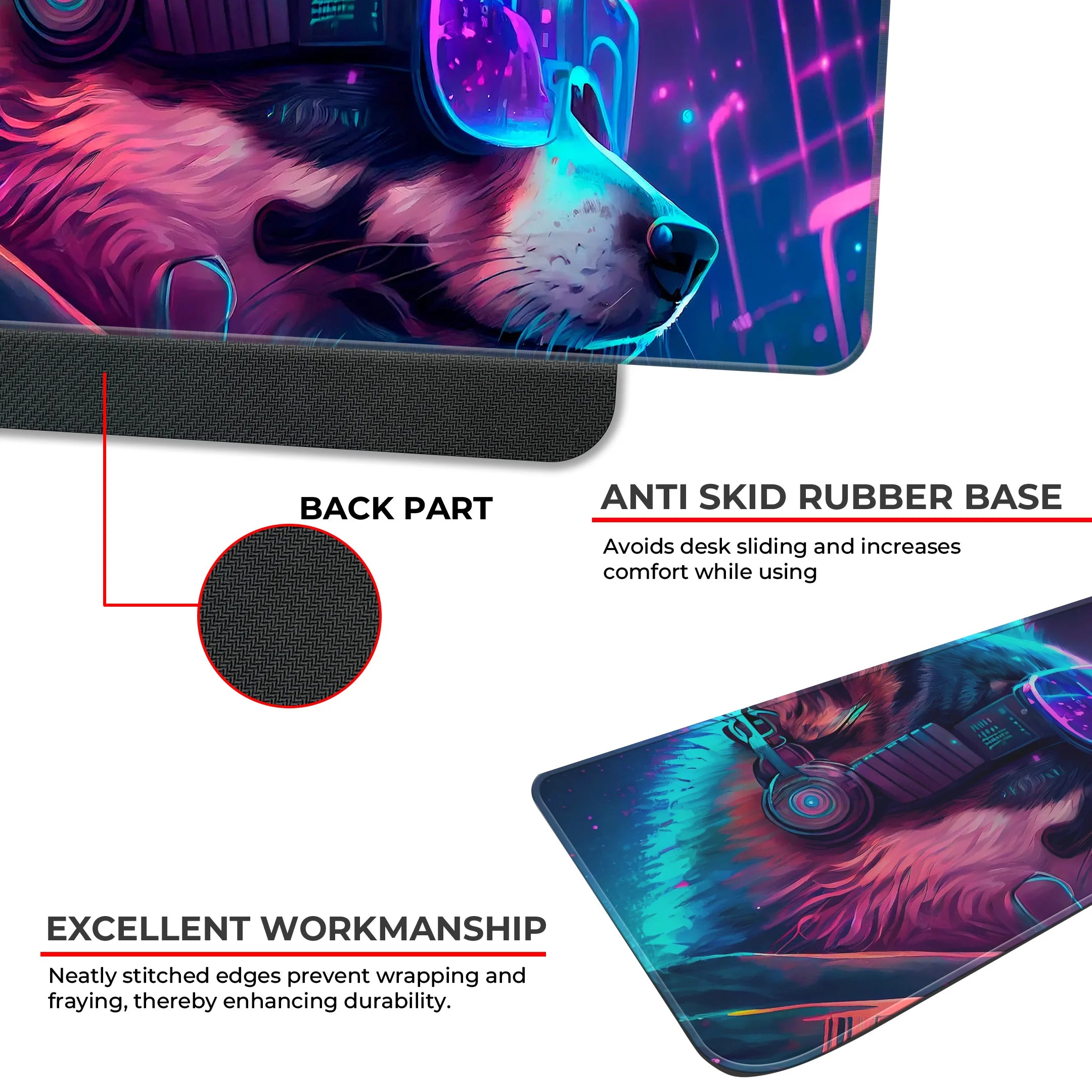 Cyberpunk Husky Deskmat