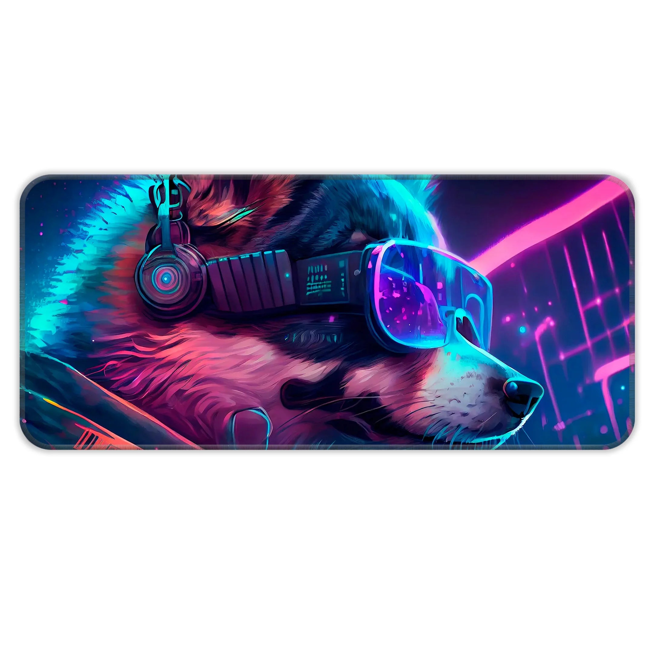 Cyberpunk Husky Deskmat