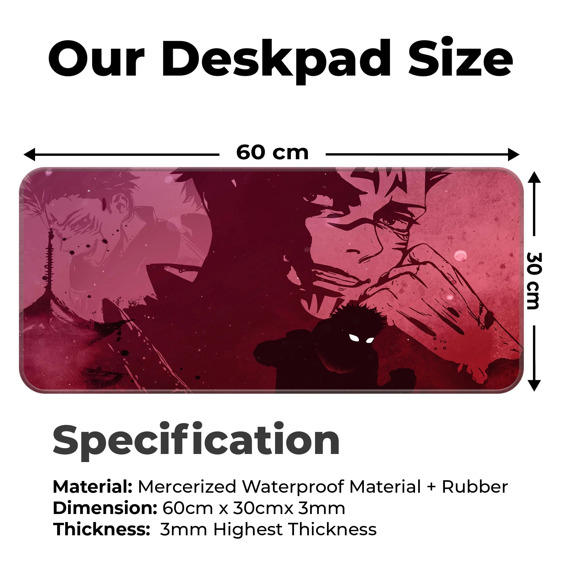 Yuji Itadori Sukuna Curse Mat – Jujutsu Kaisen Anime Gaming Deskmat