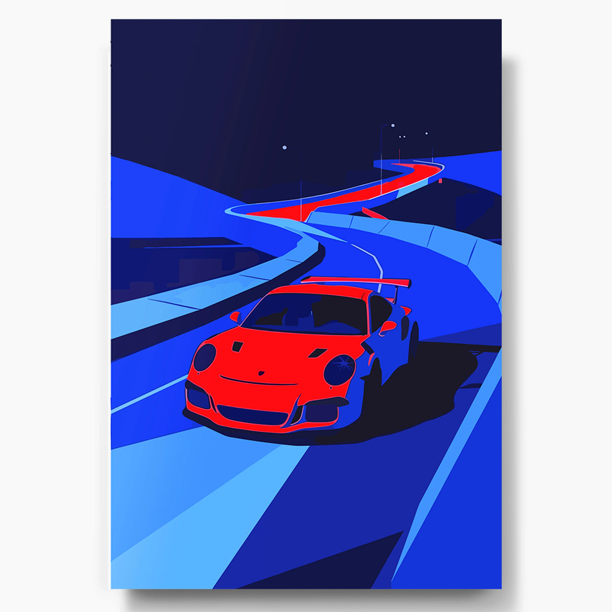 Night Run Porsche Poster