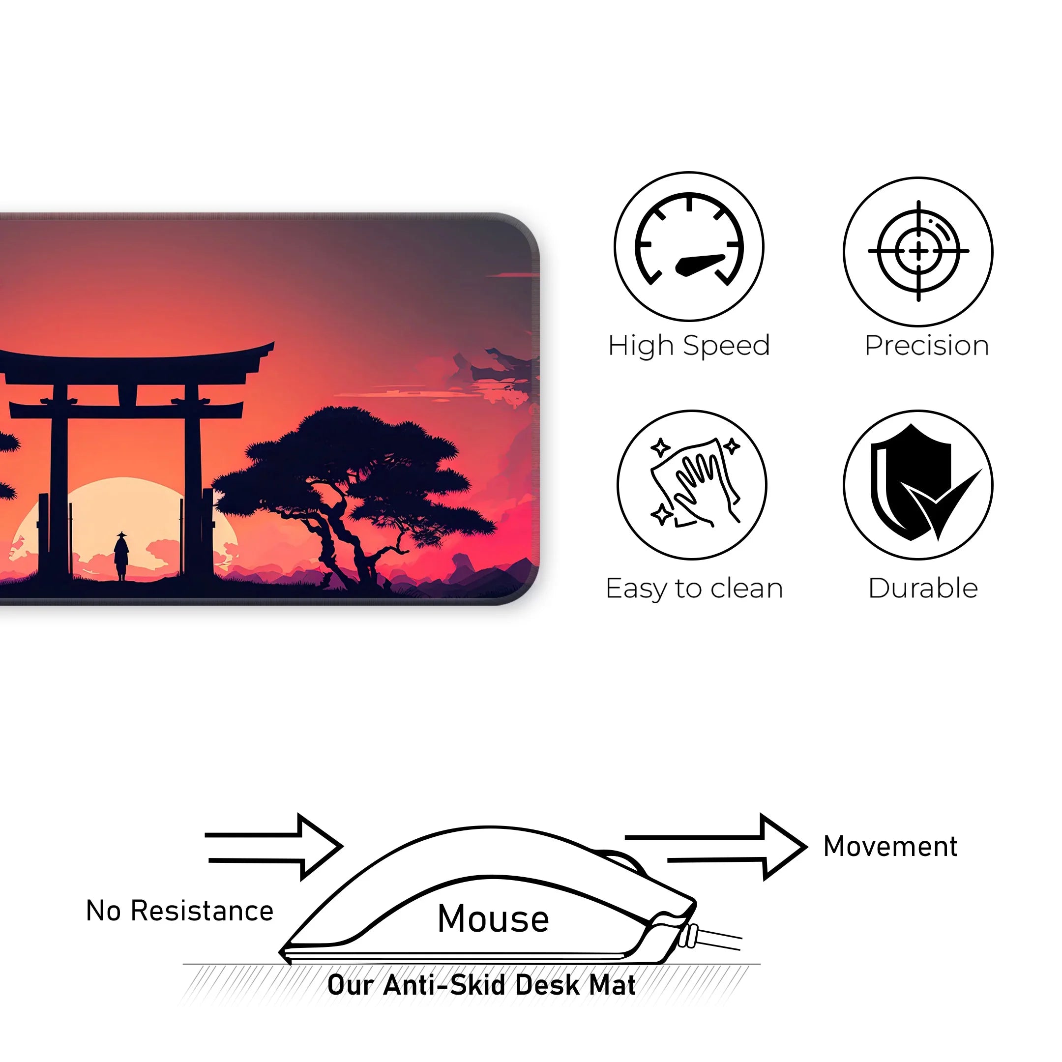 Torii Gate Design Desk Mat