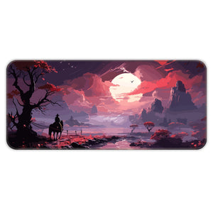 Western Sunset Mat – Cowboy Silhouette Aesthetic Gaming Deskmat