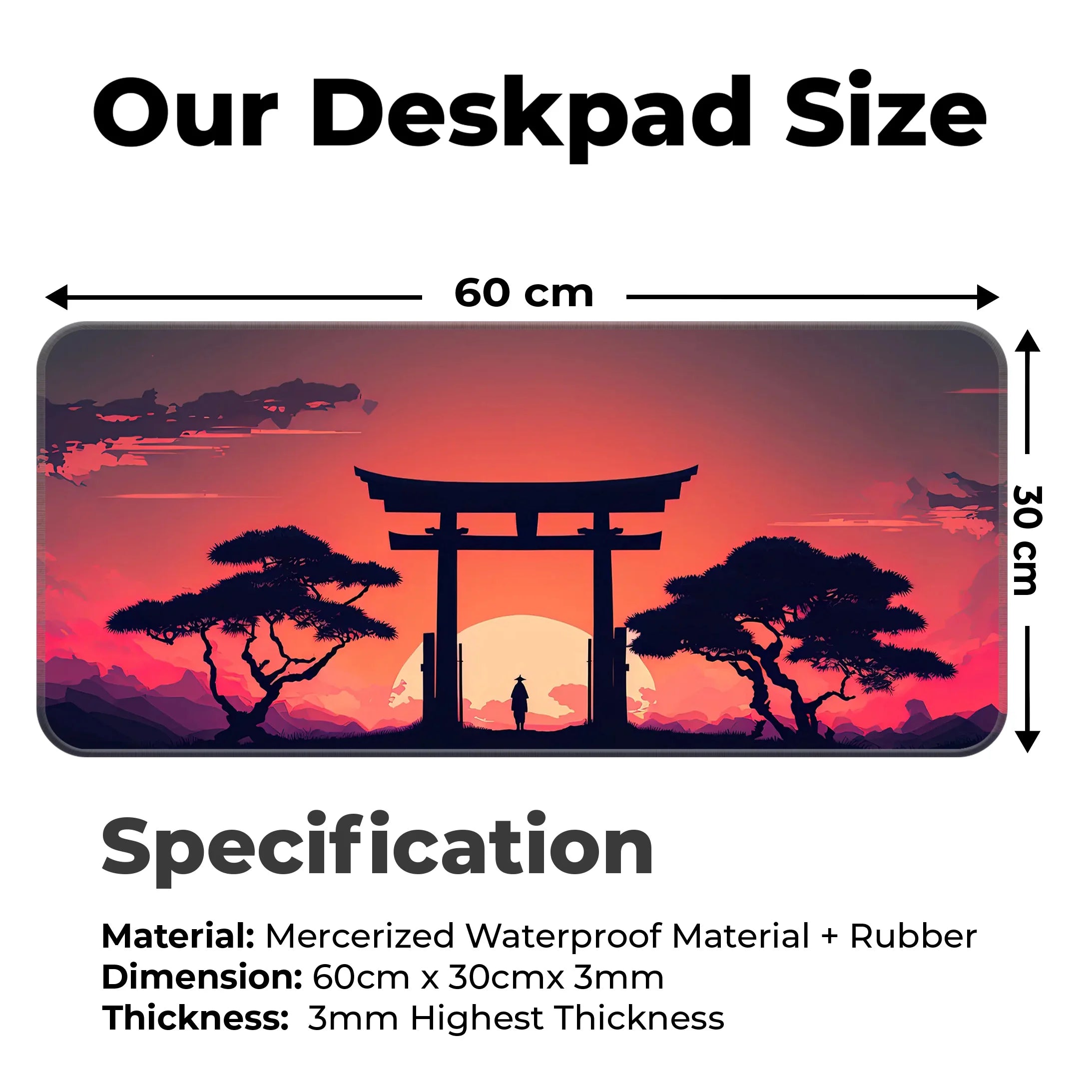 Torii Gate Design Desk Mat