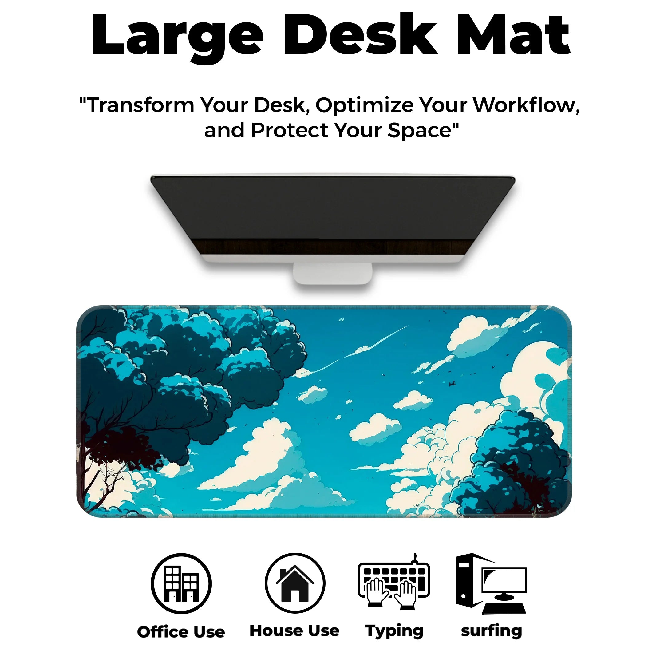 Cloud and trees Deskmat