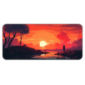 Serene Sunset Reflection Deskmat