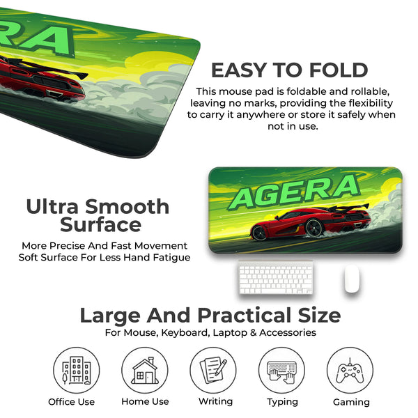 Koenigsegg Agera Red Supercar Drift Deskmat