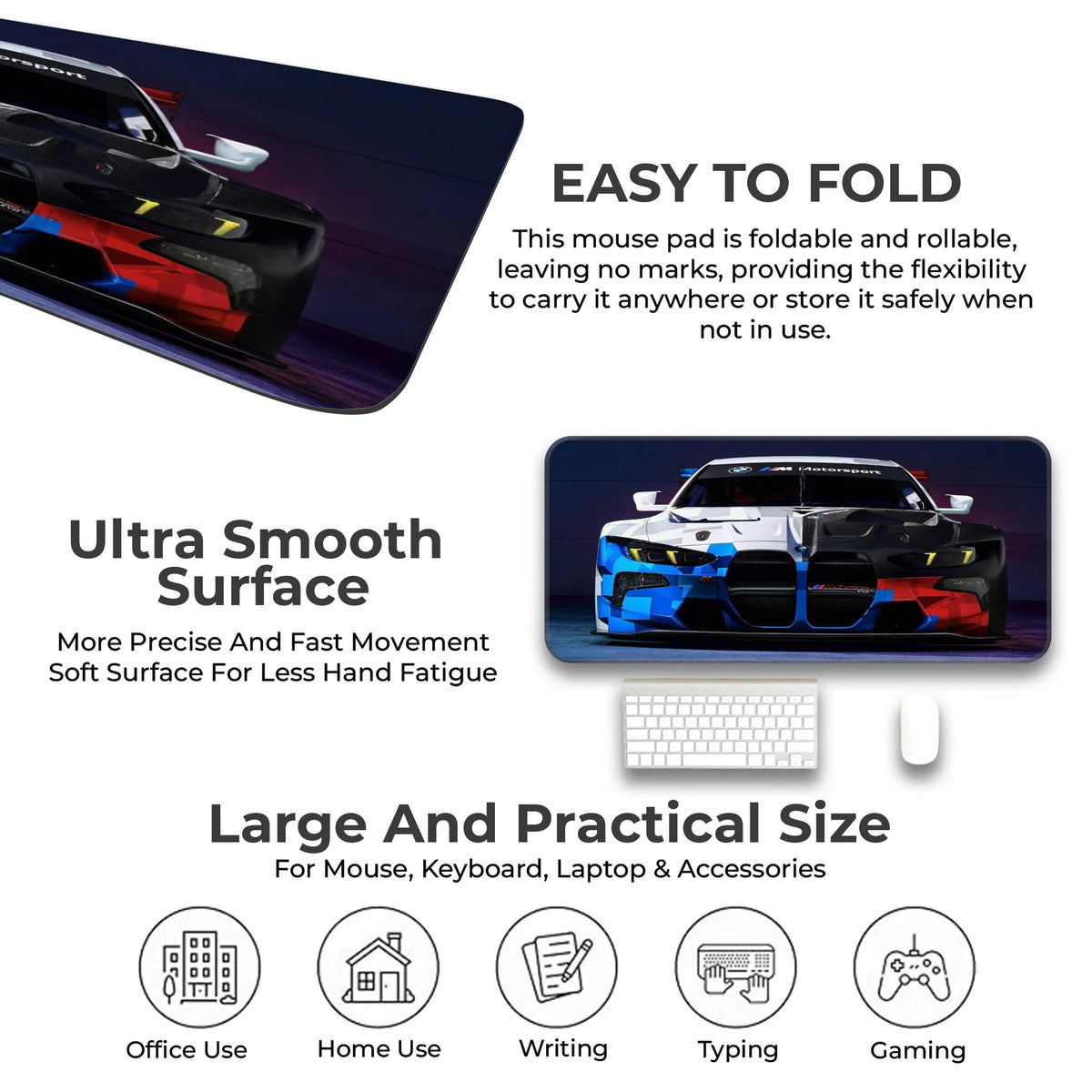 BMW M4 GT3 Motorsport Front View Deskmat