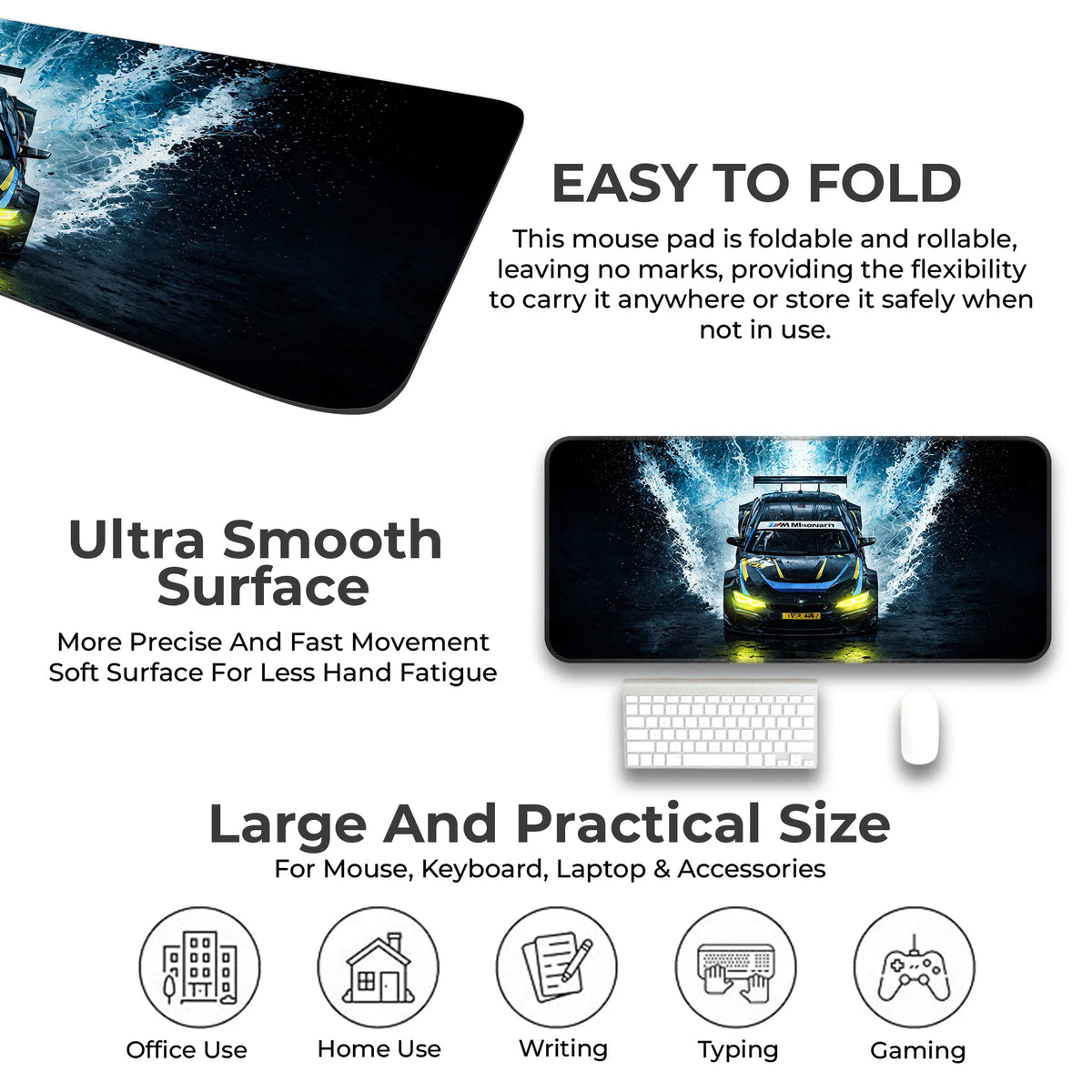 BMW M Motorsport Splash Effect Racing Deskmat