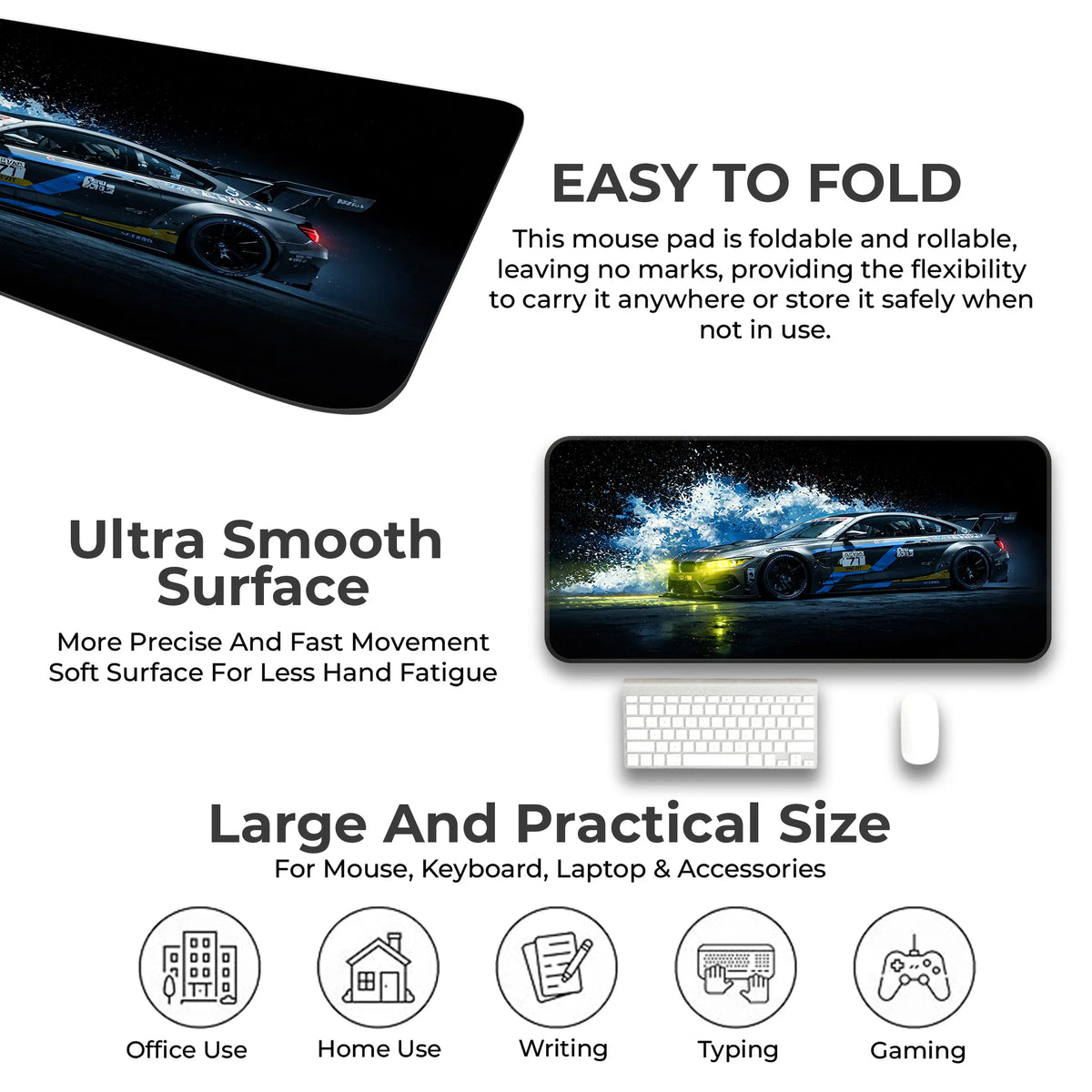 BMW M Motorsport Side Splash Racing Deskmat