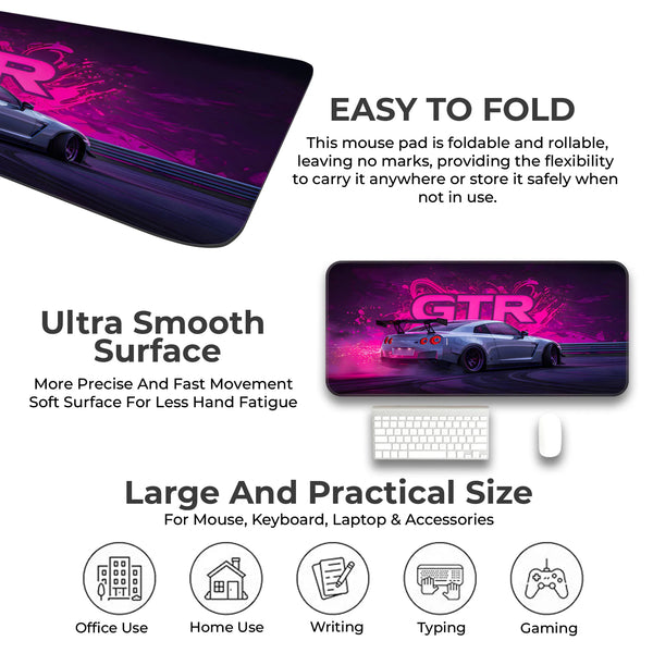 Nissan GT-R Drift Neon Pink Deskmat
