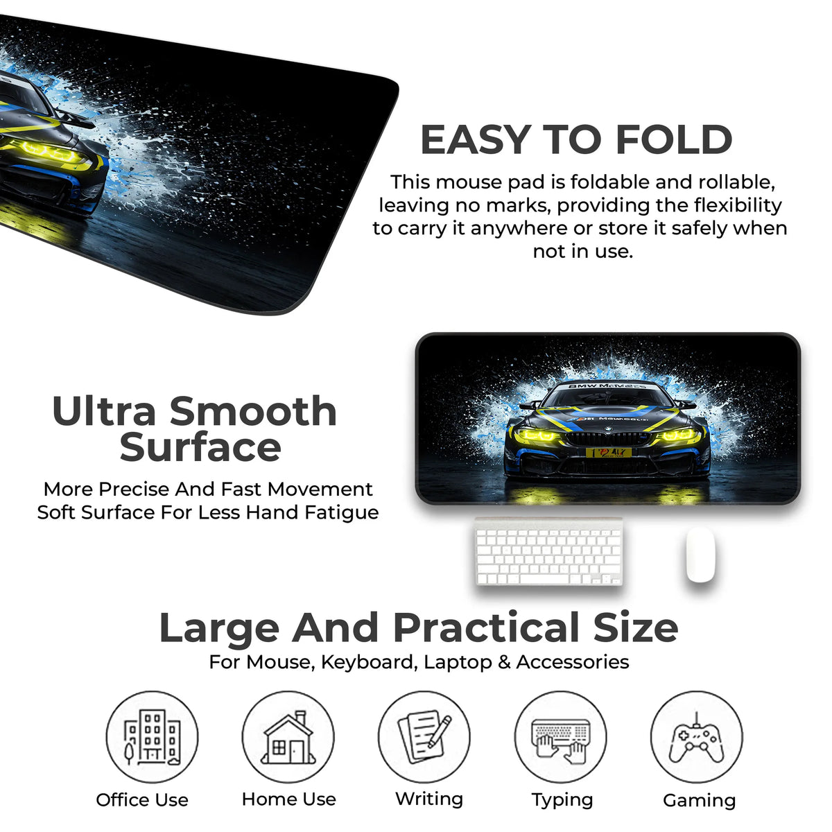 BMW M4 GT3 Splash Effect Racing Deskmat