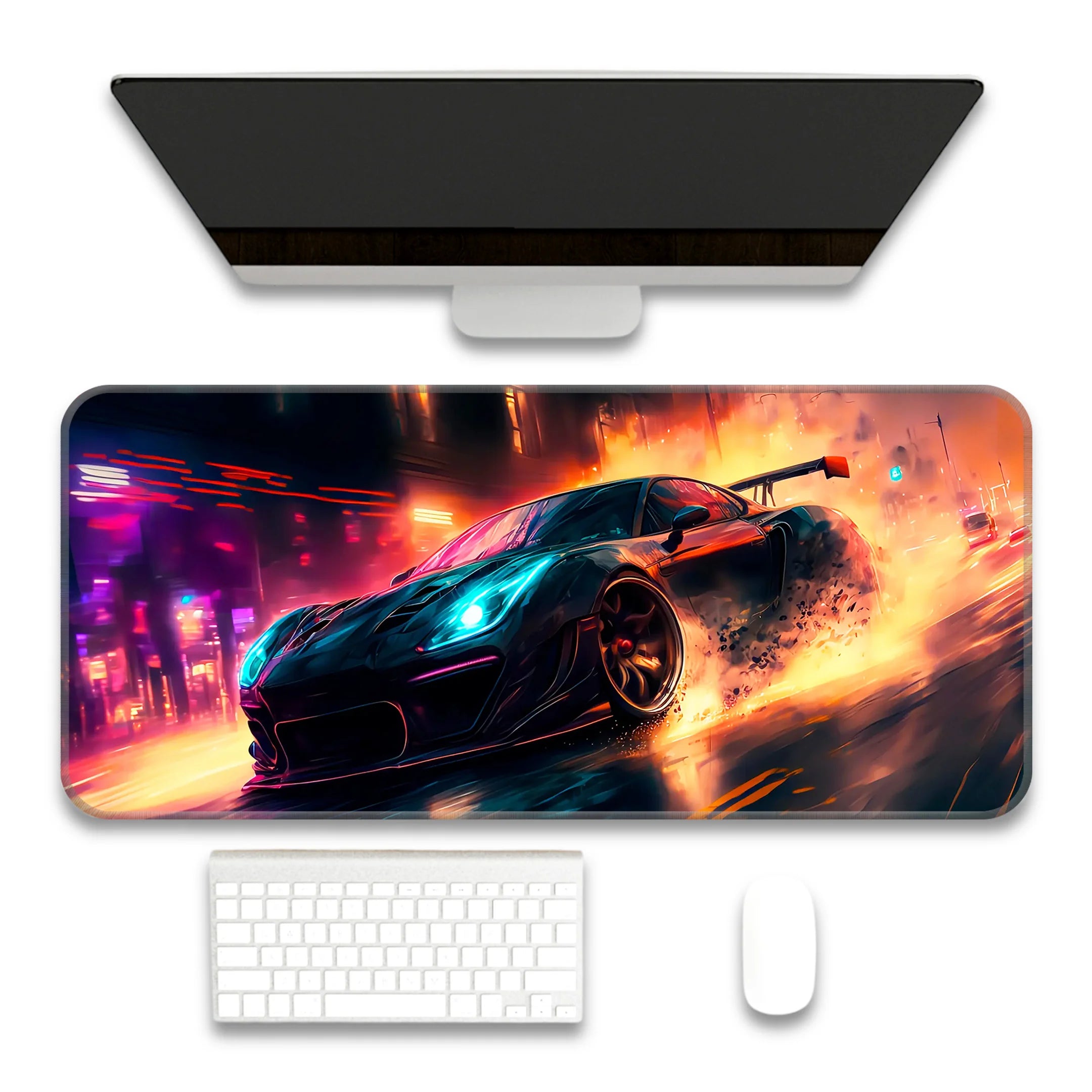 Amazing Car Drifting Design Desk Mat