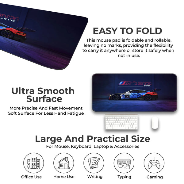 BMW M4 GT3 EVO Racing Side View Deskmat