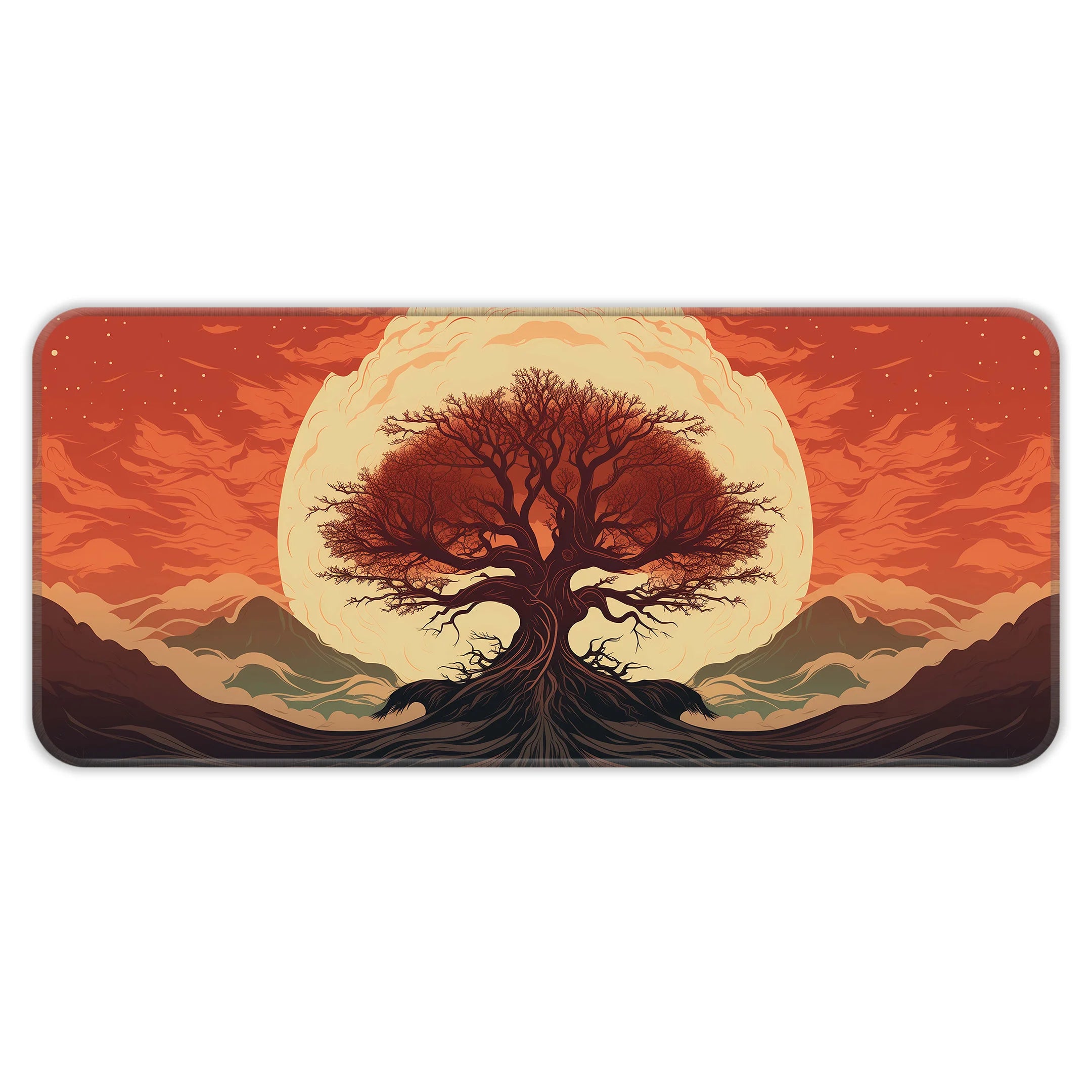 Ancient Sun Tree Art Deskmat