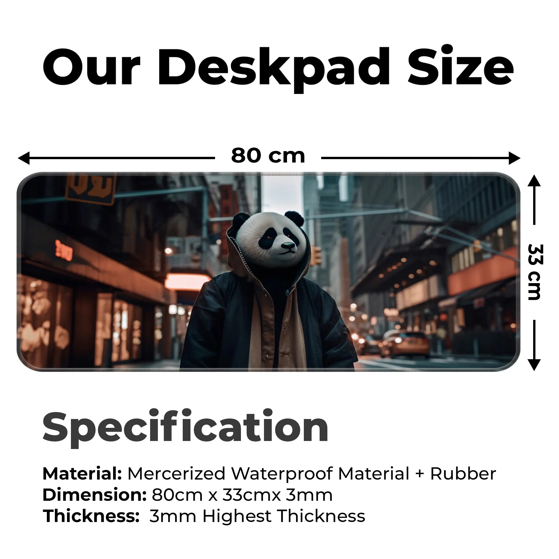 Panda in the hood Deskmat