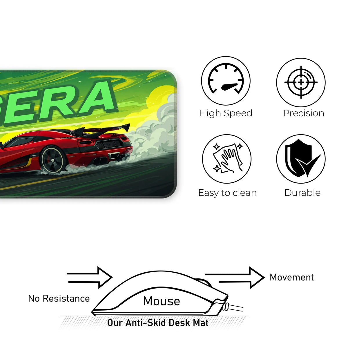 Koenigsegg Agera Red Supercar Drift Deskmat
