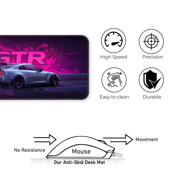 Nissan GT-R Drift Neon Pink Deskmat