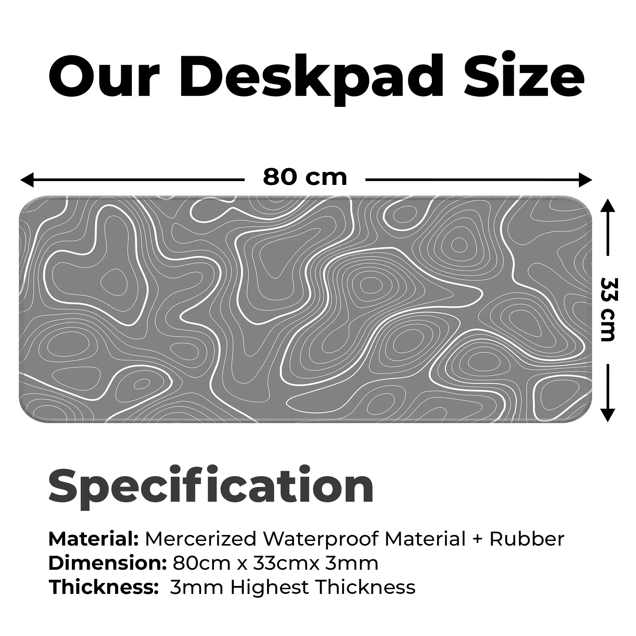 Minimalist Topographic Pattern Deskmat