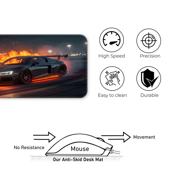 Audi R8 Flames Night Racing Deskmat