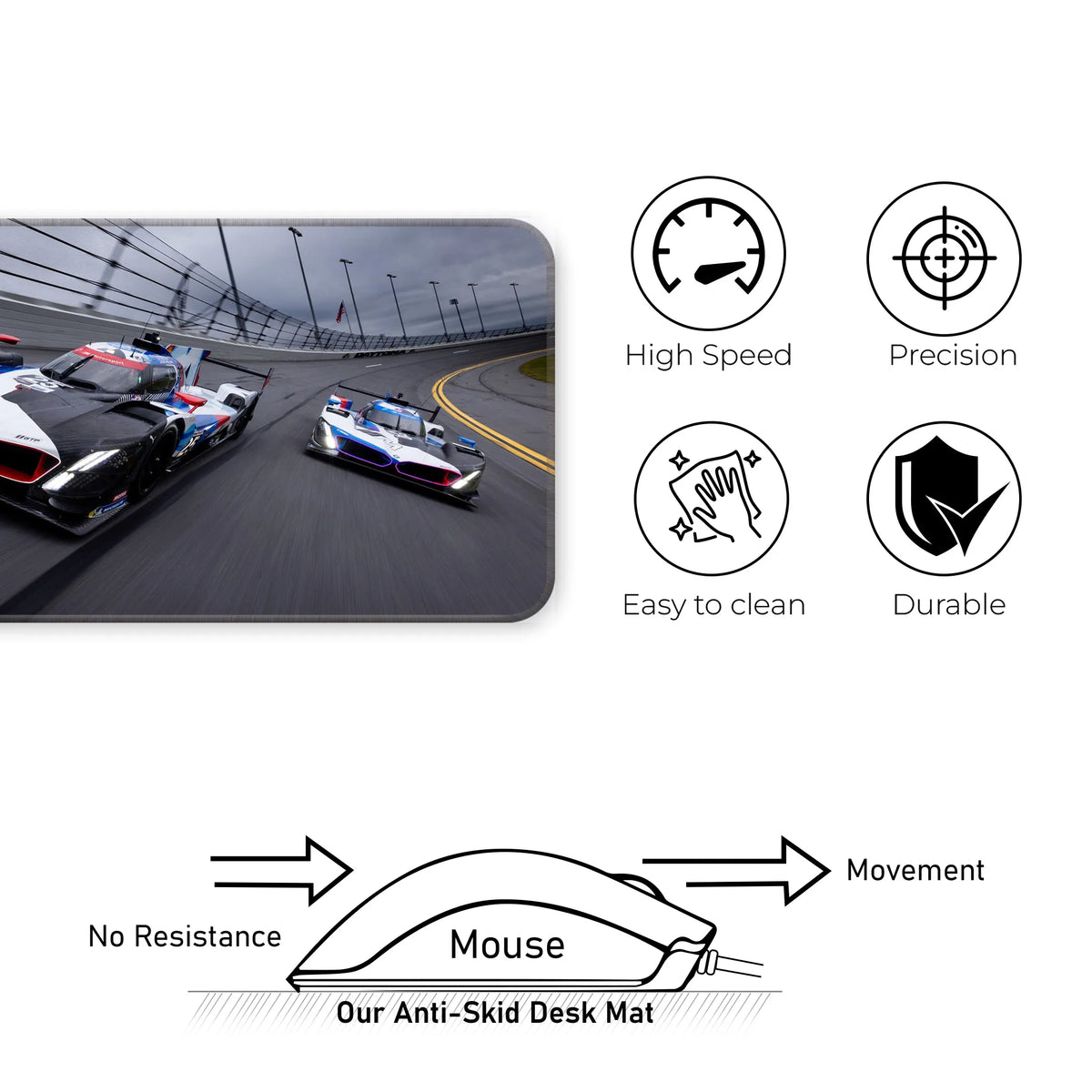 BMW V8 Hybrid LMDh Prototype Racing Deskmat