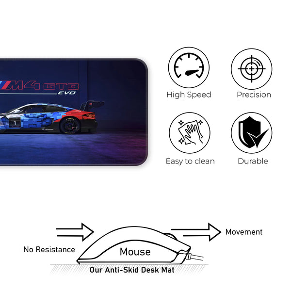 BMW M4 GT3 EVO Racing Side View Deskmat