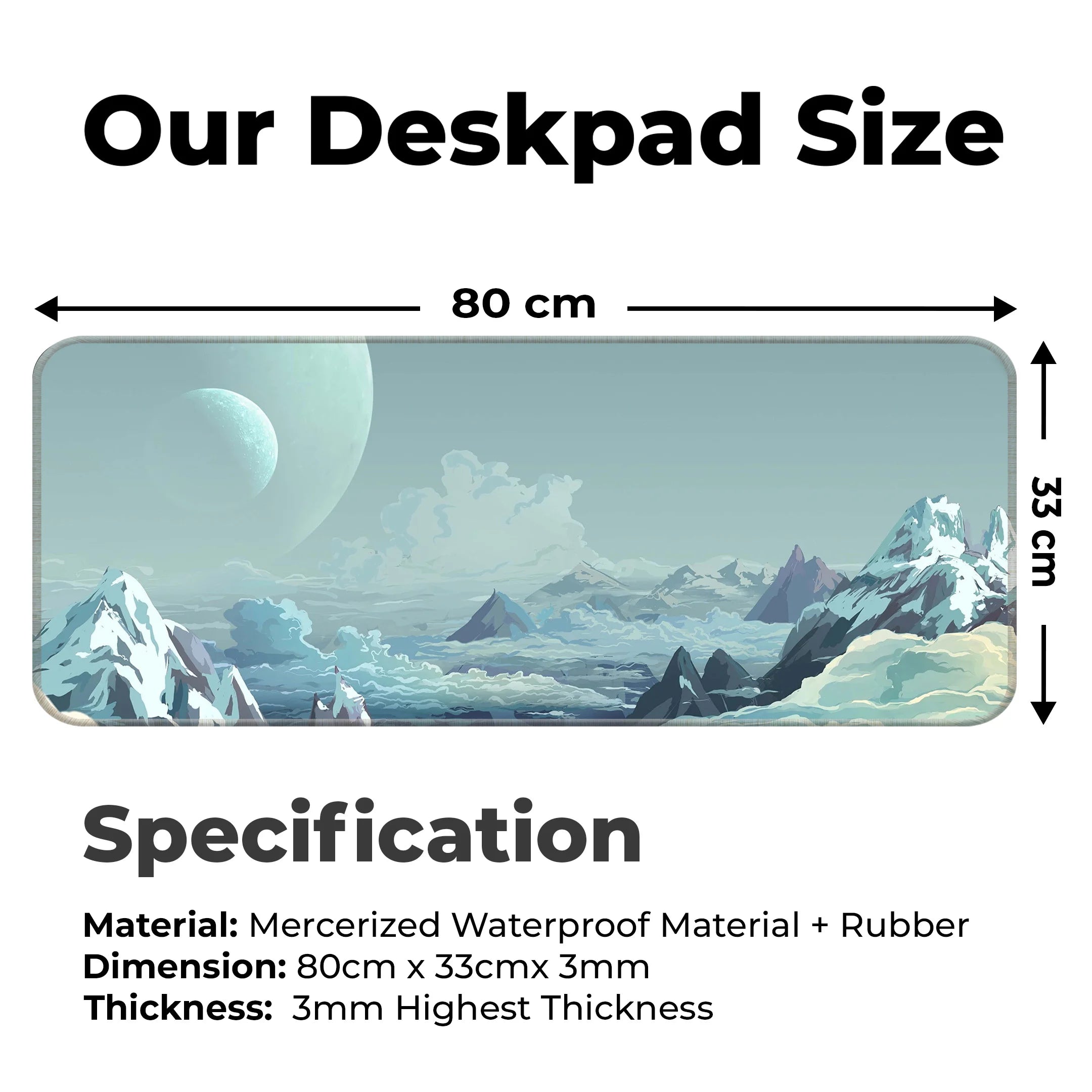 Ice Planet Mat – Frozen Landscape Sci-Fi Gaming Deskmat