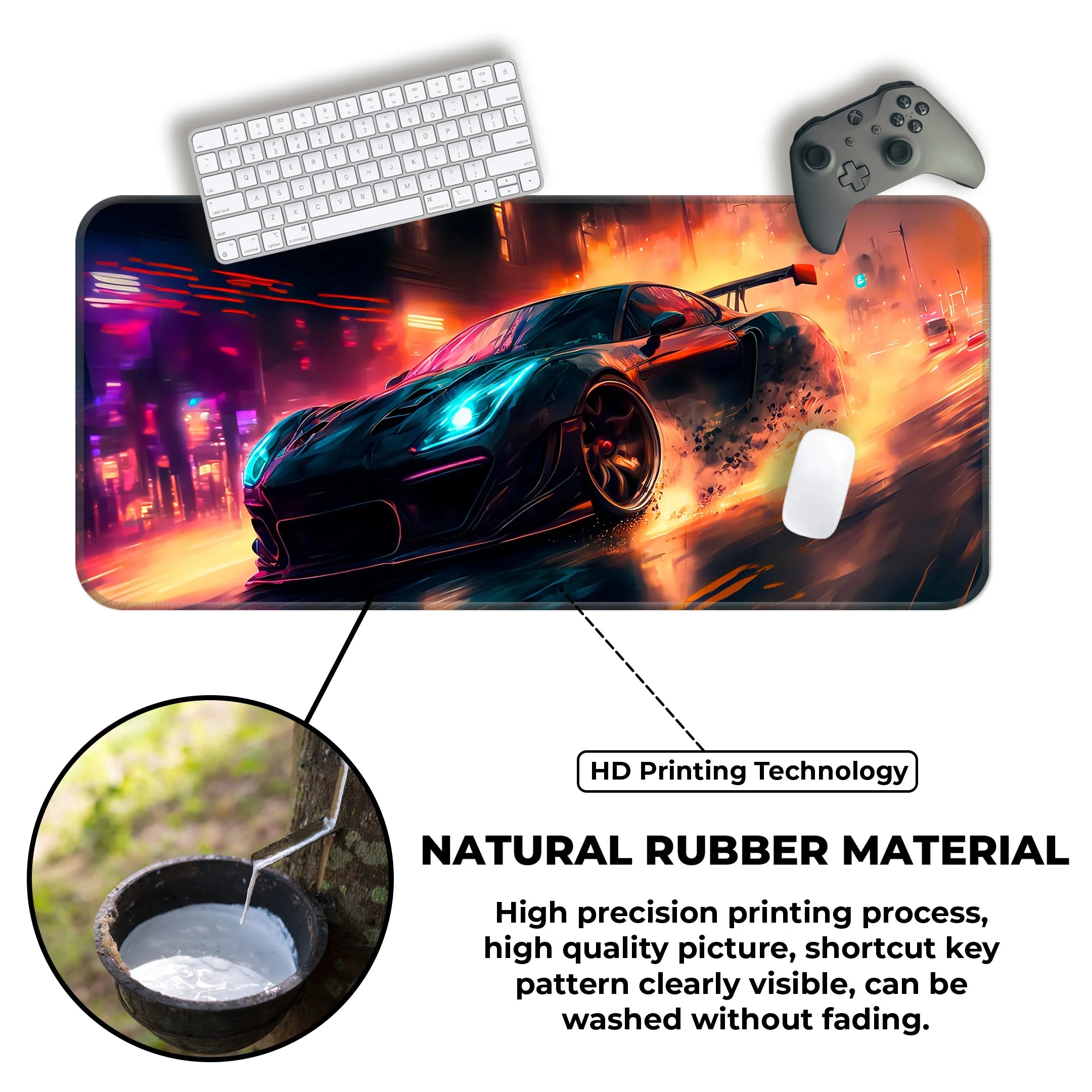 Amazing Car Drifting Design Desk Mat