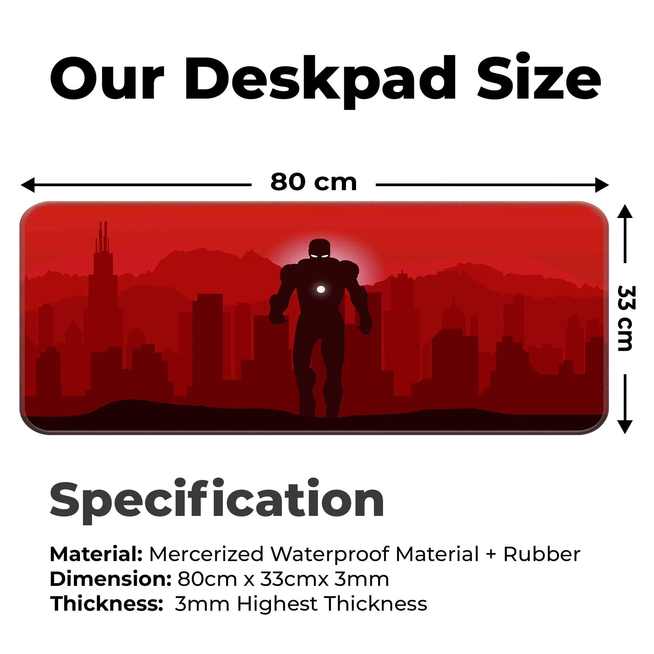 Iron Hero Minimalist Red  Deskmat