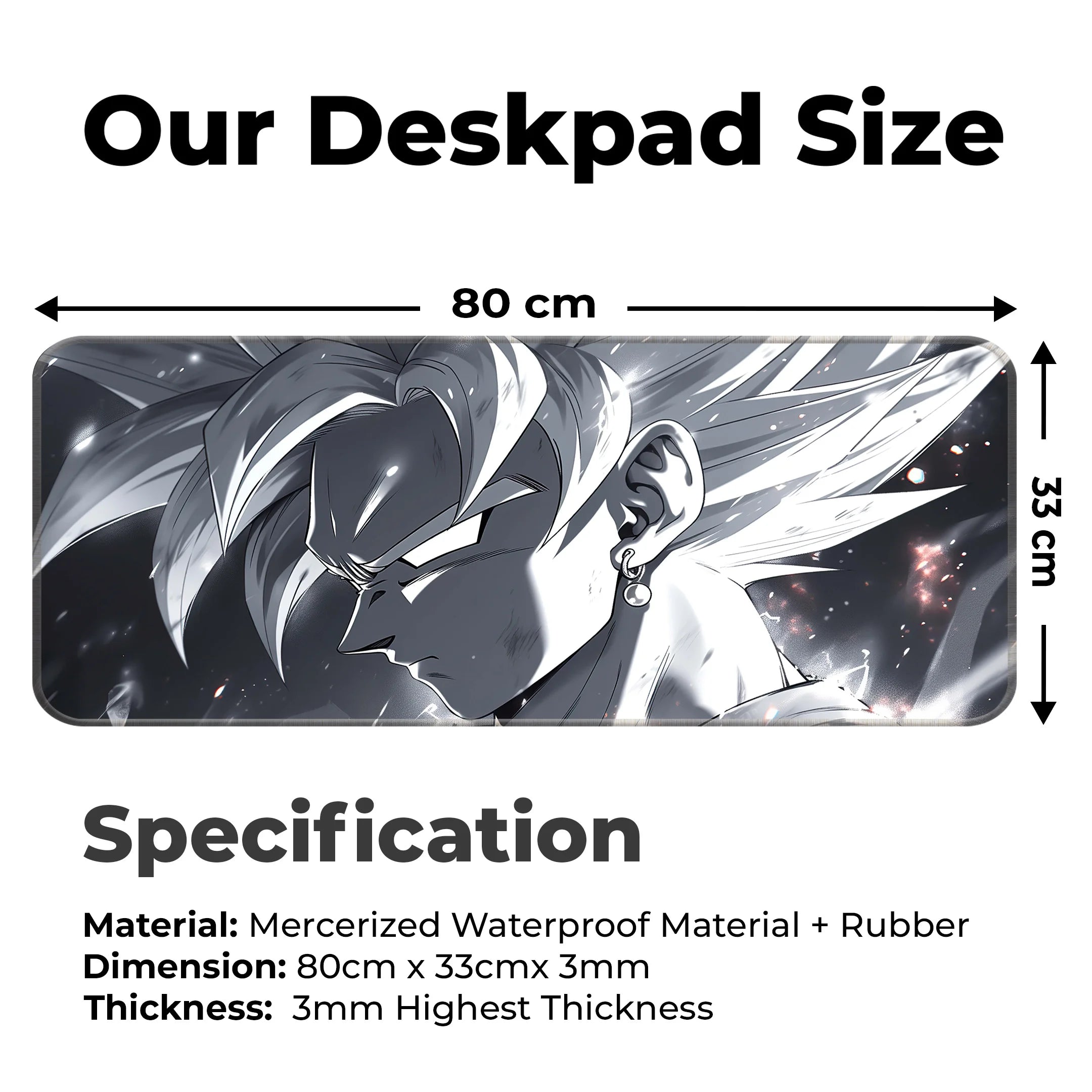 Ultra Instinct Goku Monochrome Deskmat