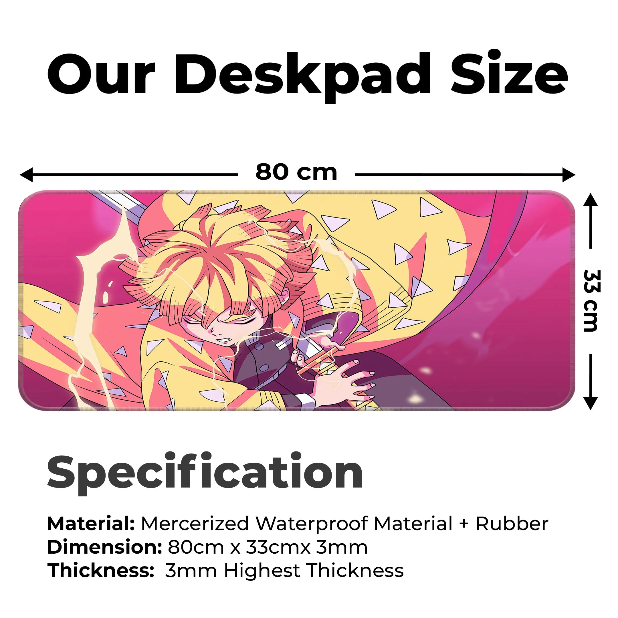 Zenitsu Agatsuma- Demon Slayer Deskmat