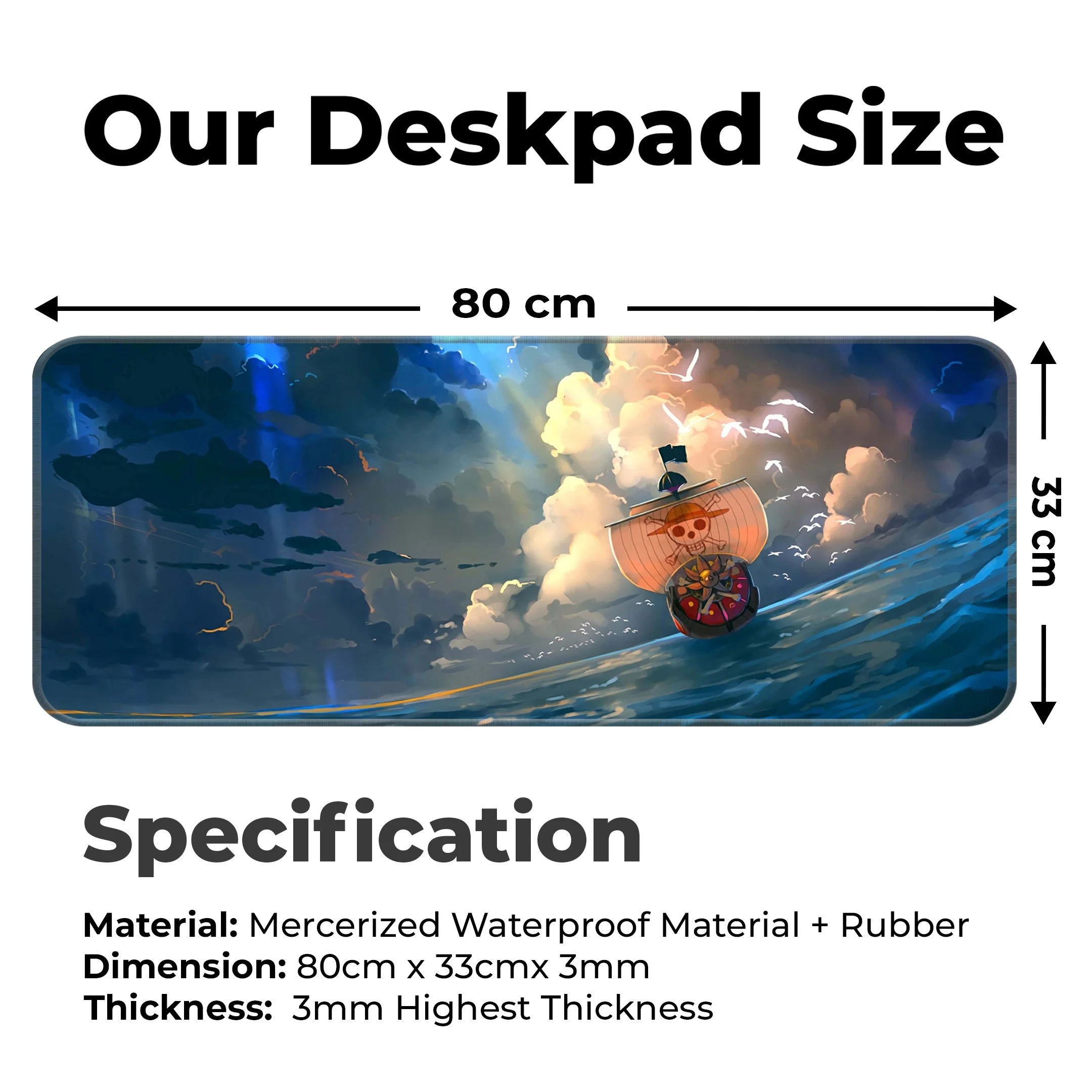 One Piece Ship Mat – Thousand Sunny Anime Adventure Deskmat