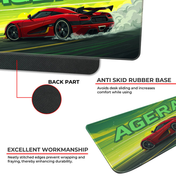 Koenigsegg Agera Red Supercar Drift Deskmat