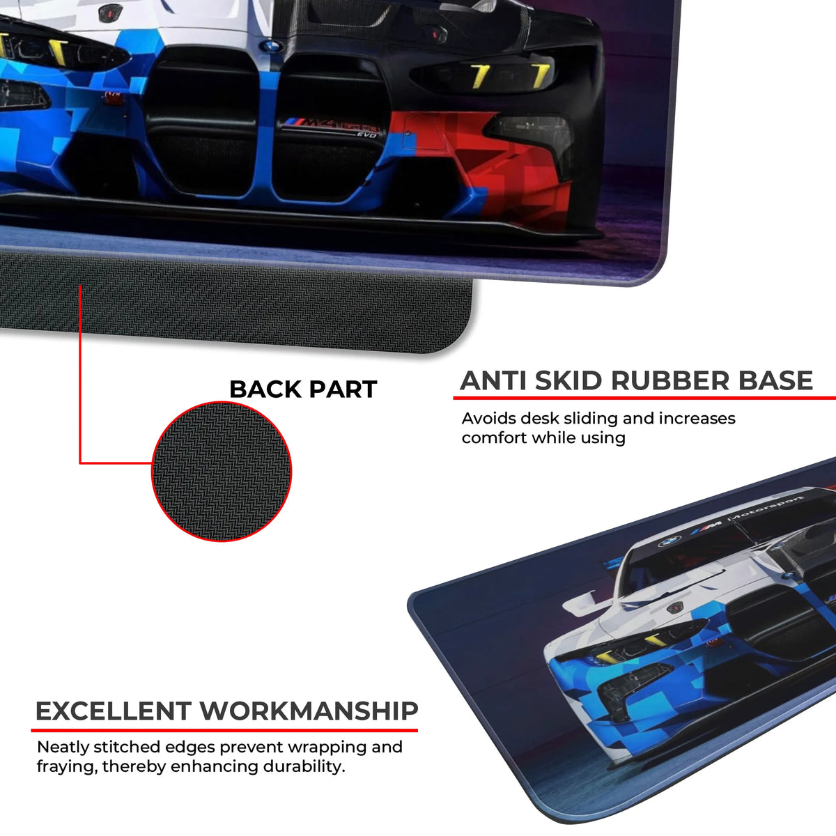 BMW M4 GT3 Motorsport Front View Deskmat