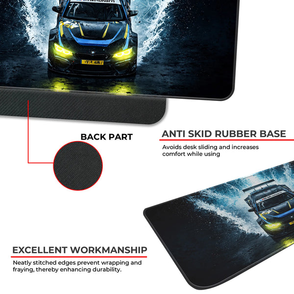 BMW M Motorsport Splash Effect Racing Deskmat