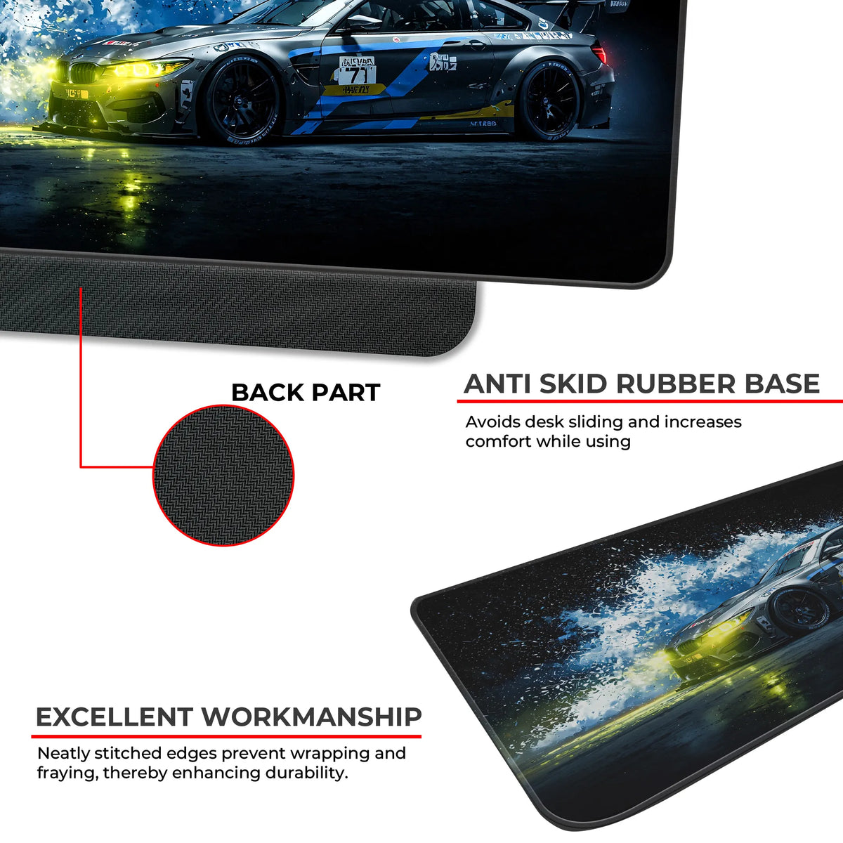 BMW M Motorsport Side Splash Racing Deskmat