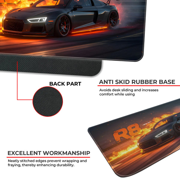 Audi R8 Flames Night Racing Deskmat