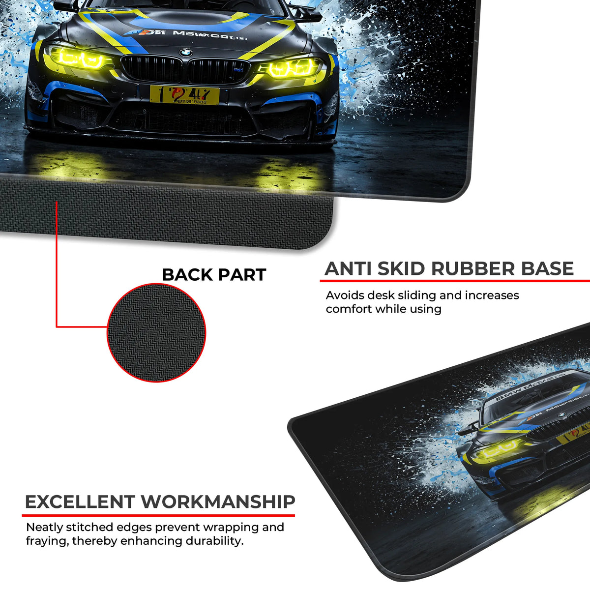 BMW M4 GT3 Splash Effect Racing Deskmat