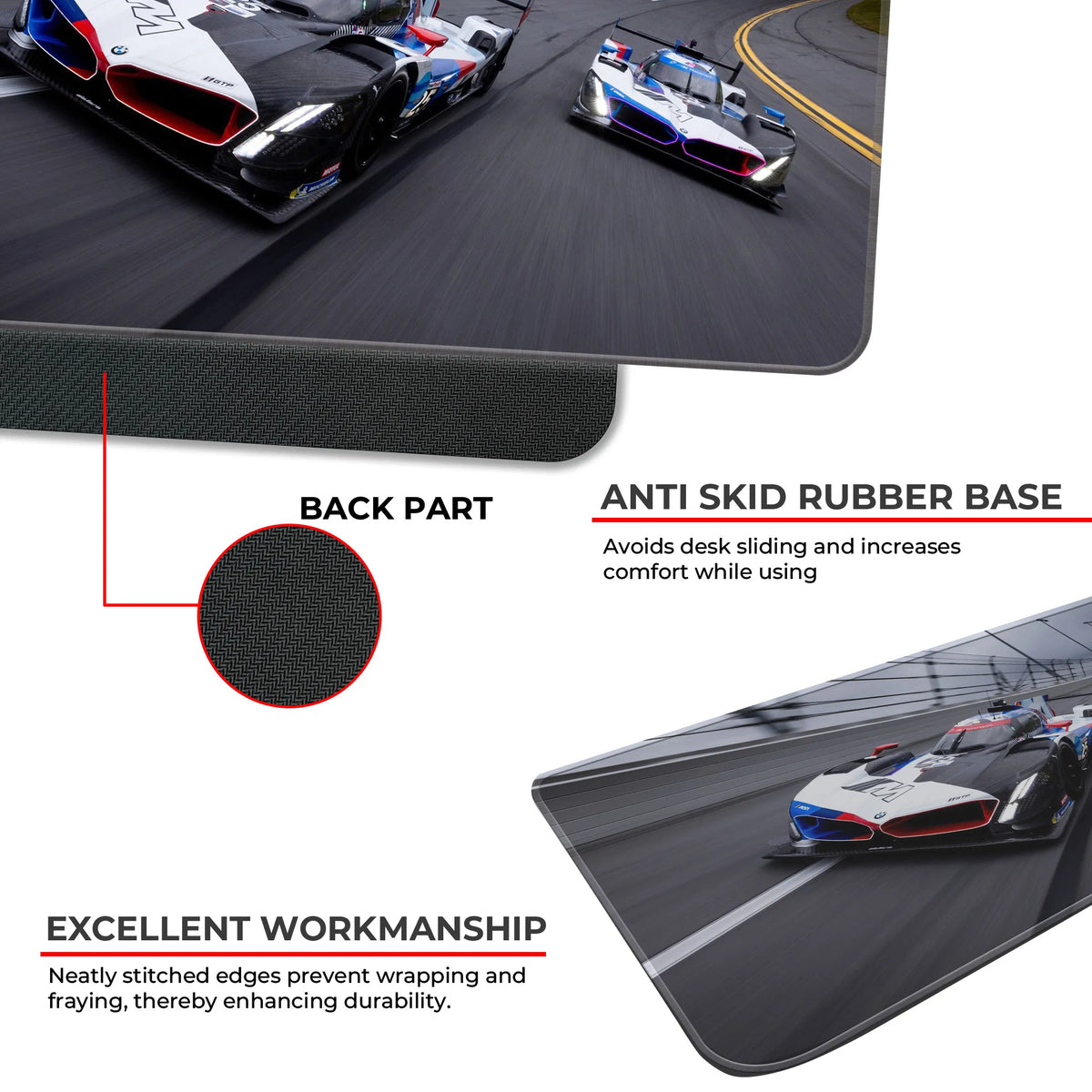 BMW V8 Hybrid LMDh Prototype Racing Deskmat