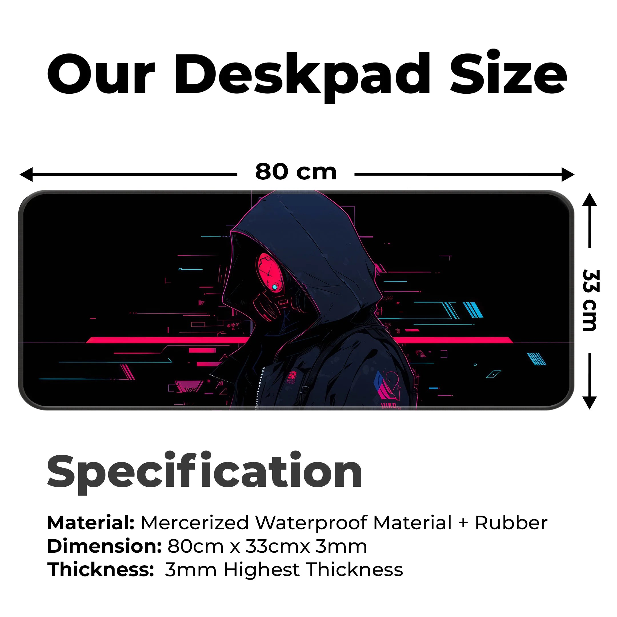 Cyberpunk Hooded Assassin Deskmat