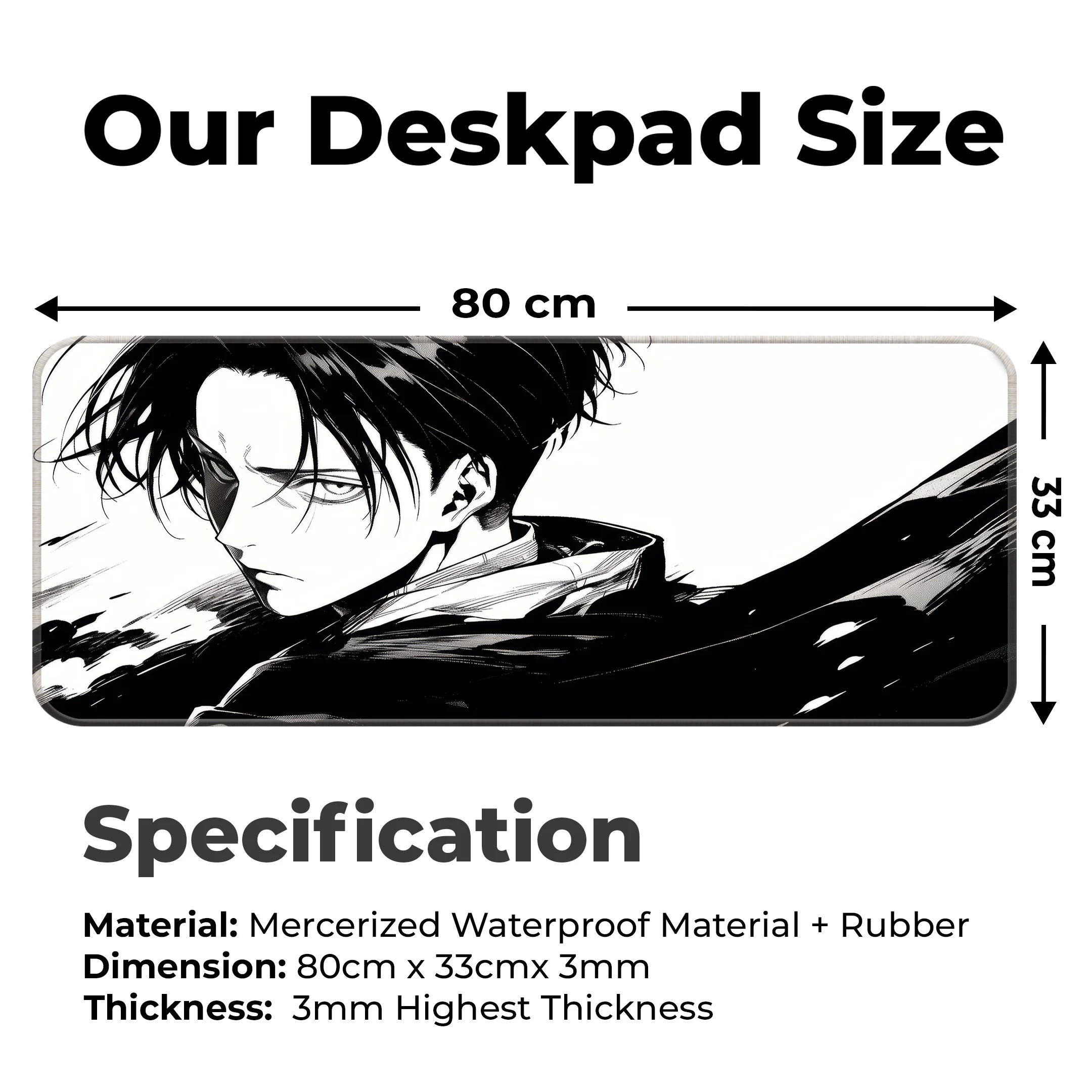 Levi Ackerman Manga Style Deskmat