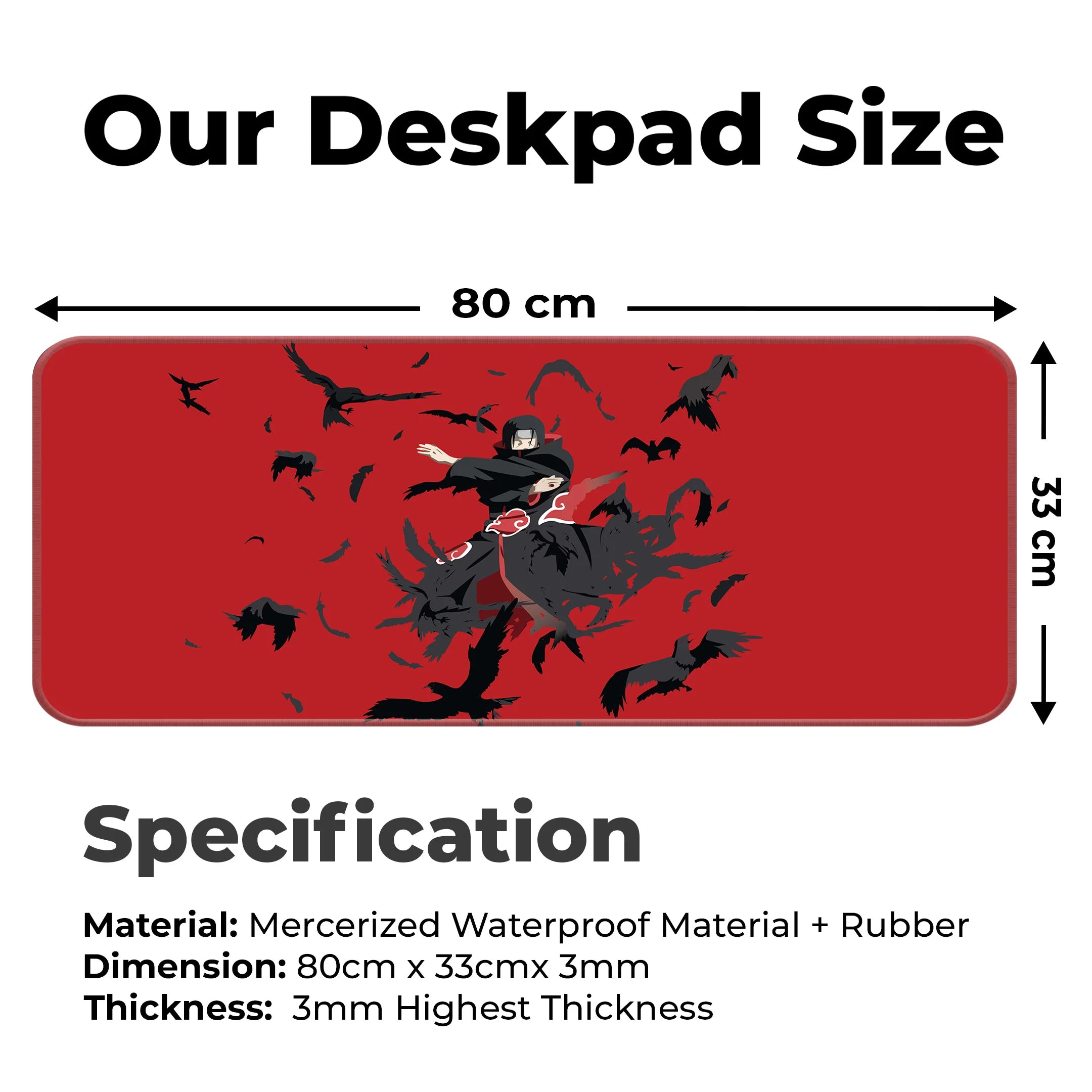 Itachi Uchiha Crows Anime Deskmat